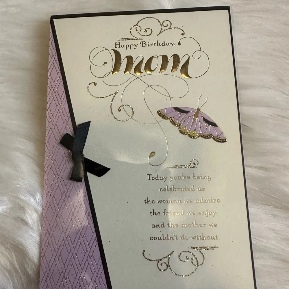 🩵5/$8 Elegant Birthday Card for Mom with Butterfly Design